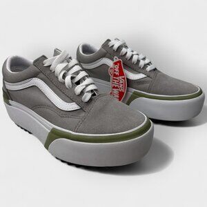 NEW Vans Old Skool Stacked Platform Shoes Women’s 5.5 Drizzle/White No Box